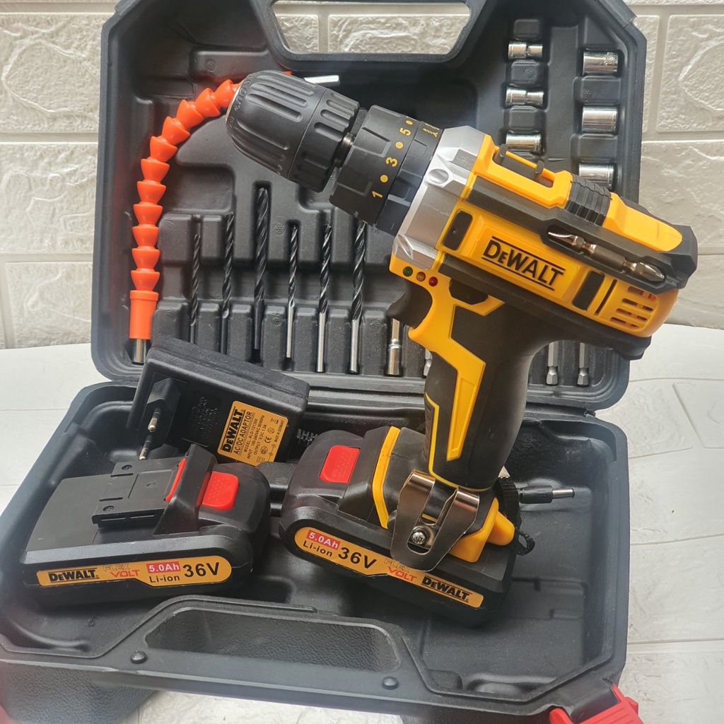 Máy khoan pin dewalt 36V đa năng, kèm bộ phụ kiện