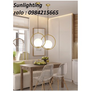 ĐÈN THẢ CHAO CẦU THỦY TINH CẦU VỒNG TRÒN TRANG TRÍ PHÒNG KHÁCH ( GIÁ BAO GỒM BÓNG )