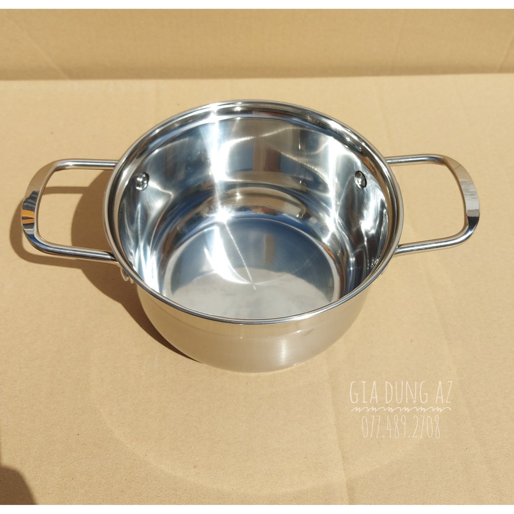 Bộ nồi inox 5 đáy nắp kính Goldsun GE42-3506SG cao cấp hàng chính hãng, inox sáng bóng, vung kính trong suốt chịu nhiệt