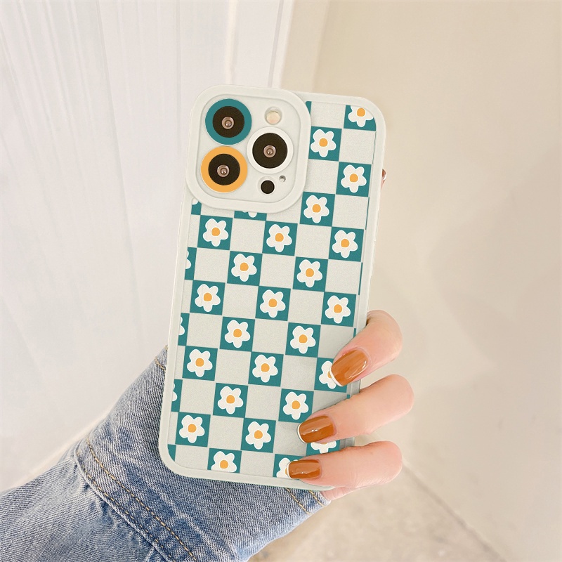 Ốp lưng iphone cạnh vuông lỗ camera hoa caro 6s/6splus/7/7plus/8/8plus/x/xs/11/12/13/pro/max/plus/promax-Sale Sốc T2-2