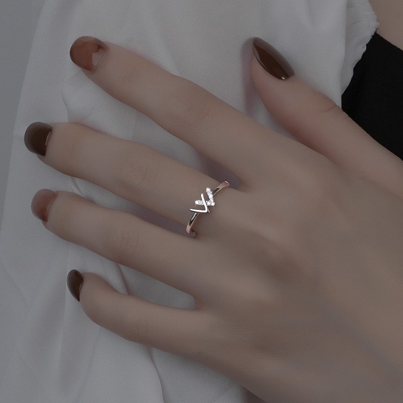 Nhẫn hở đính đá Zircon thời trang sành điệu cho nữ