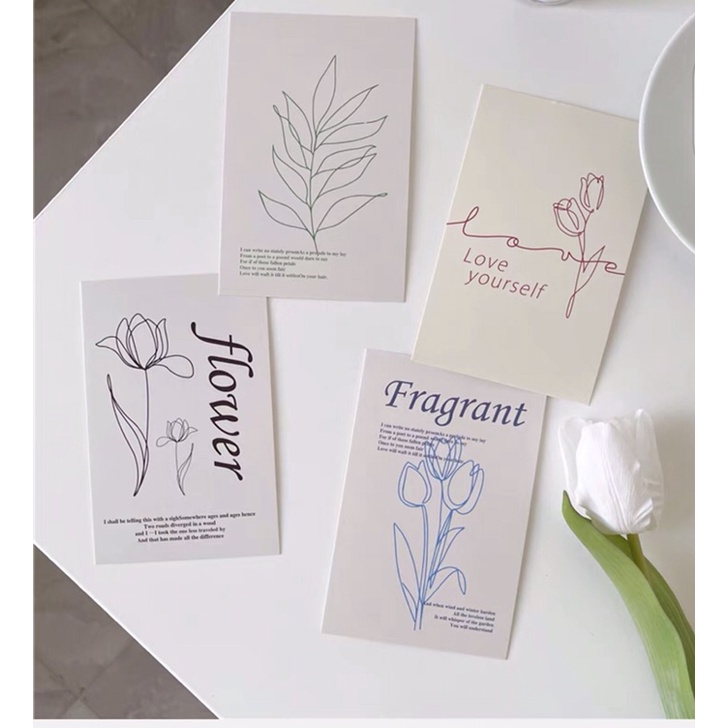 Set 30 Postcard dán tường decor ảnh trang trí phong cách Retro trừu tượng August Decor