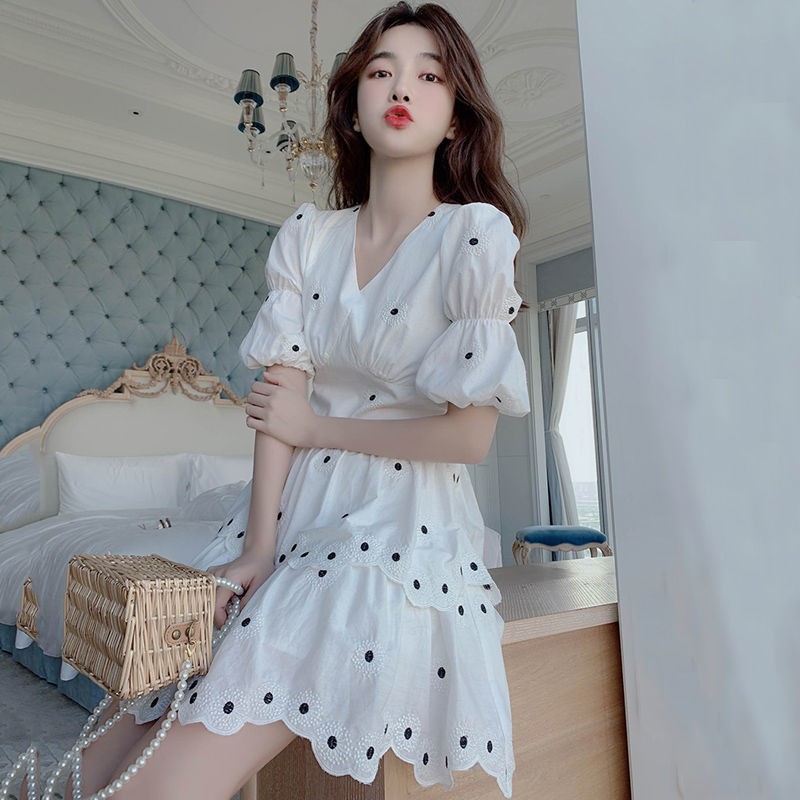 [Mã HANGXINH1 giảm 50k đơn tối thiểu 200k] Váy trắng xếp tầng dáng ngắn mẫu mới 2021 hàng Quảng Châu V168 (KÈM ẢNH THẬT) | BigBuy360 - bigbuy360.vn