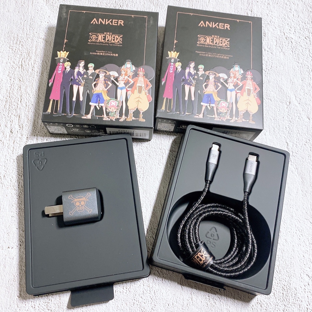 Củ sạc nhanh 20W Anker Onepiece Luffy Nano III + Cáp C to Lighting Phiên bản One Piece - A9541 + A2633