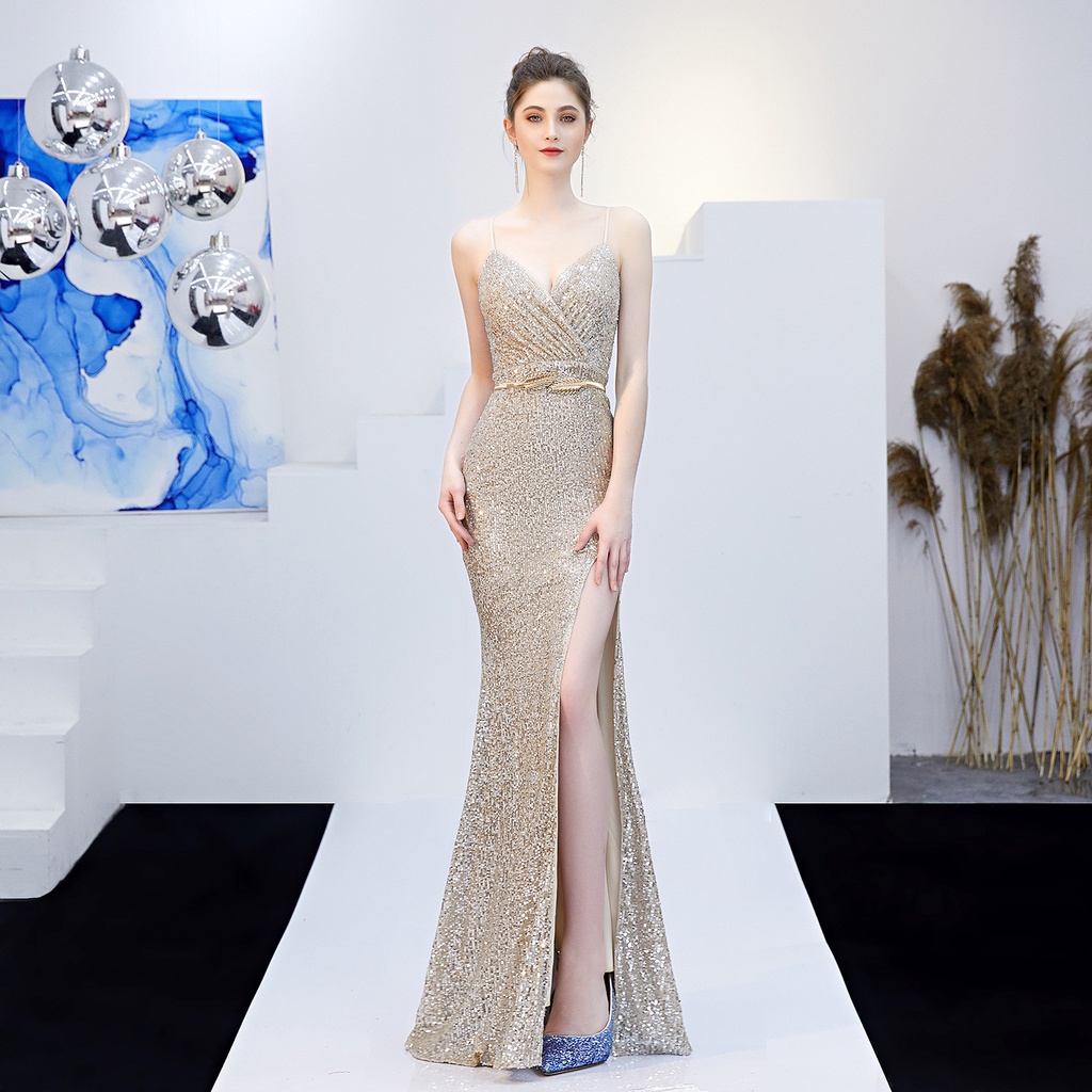 Đầm Dạ Hội Đính Kim Sa Lấp Lánh Size Lớn Thời Trang Nữ