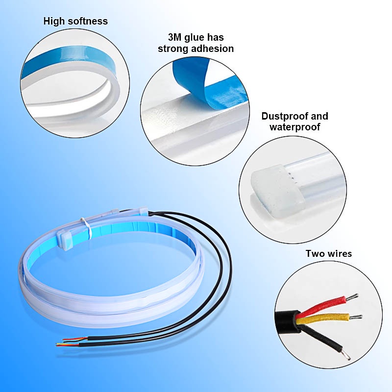 Bộ 2 Đèn LED Báo Rẽ Chạy Ban Ngày Hai Màu Sắc Dùng Cho Xe Hơi