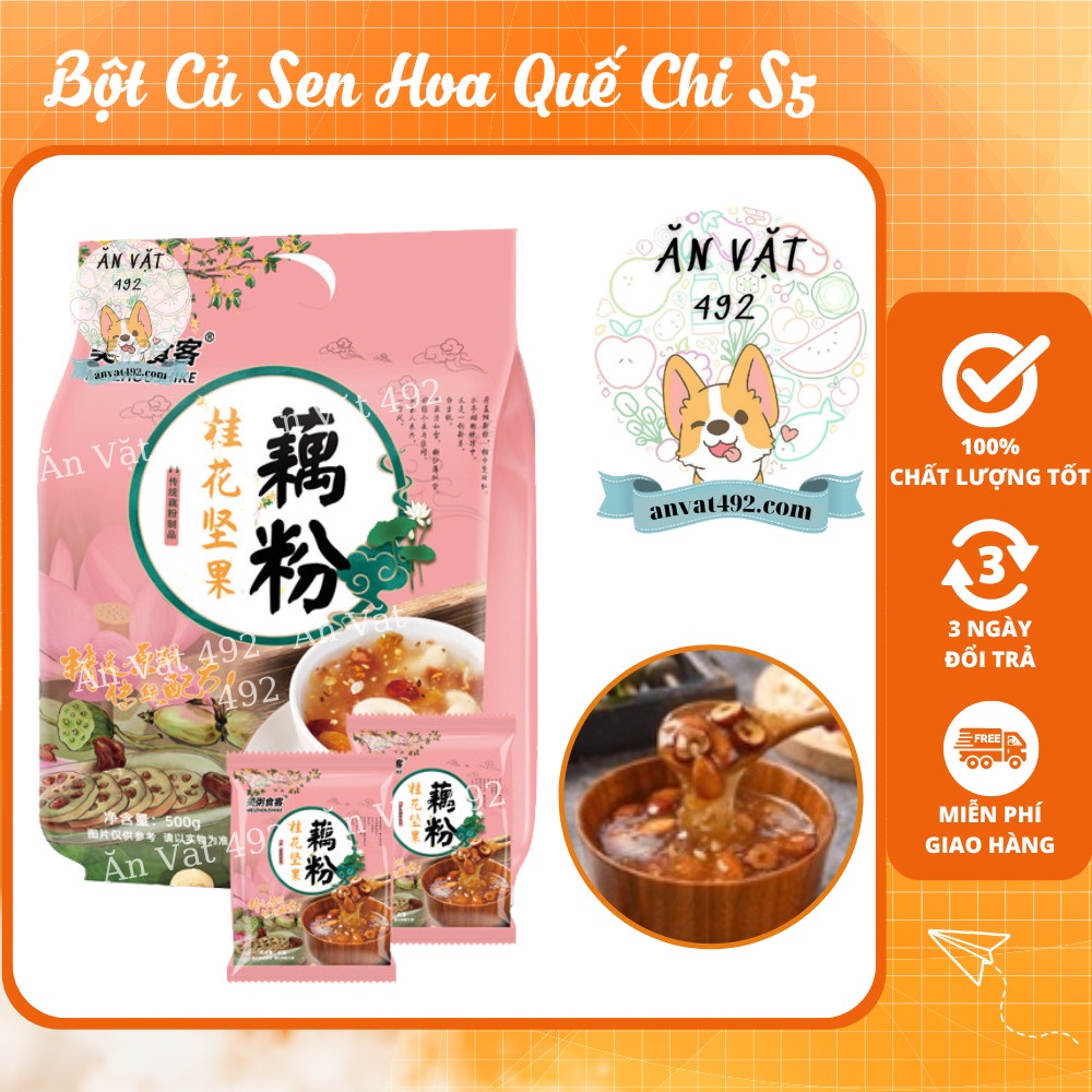Bột Củ Sen Mix Hạt Dinh Dưỡng, Bột Củ Sen Hoa Quế Chi S5 Dưỡng Nhan, Ăn Kiêng - Ăn Vặt 492
