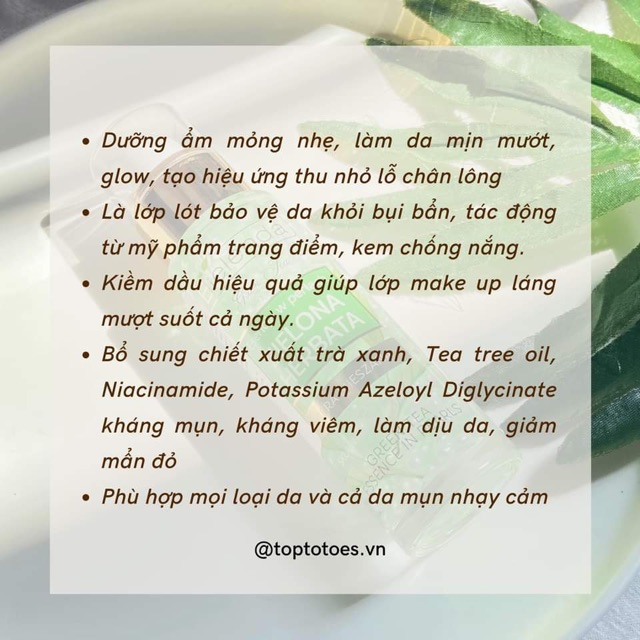 Kem lót kiêm dưỡng Bielenda Green Tea Essence In Pearls làm da mịn mướt, căng bóng, se lỗ chân lông | BigBuy360 - bigbuy360.vn