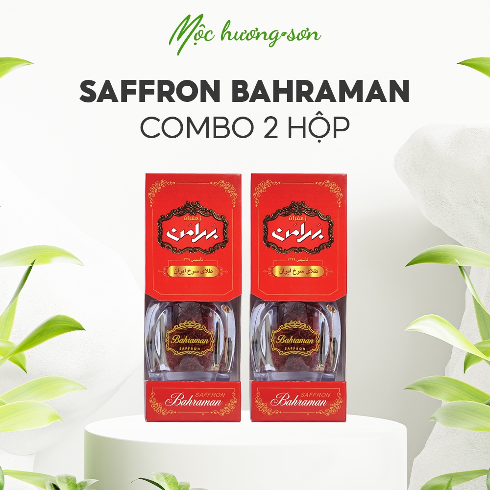 Combo 2 hộp Nhụy hoa nghệ tây Saffron Bahraman thương hiệu Saffron Việt Nam hộp 1gr