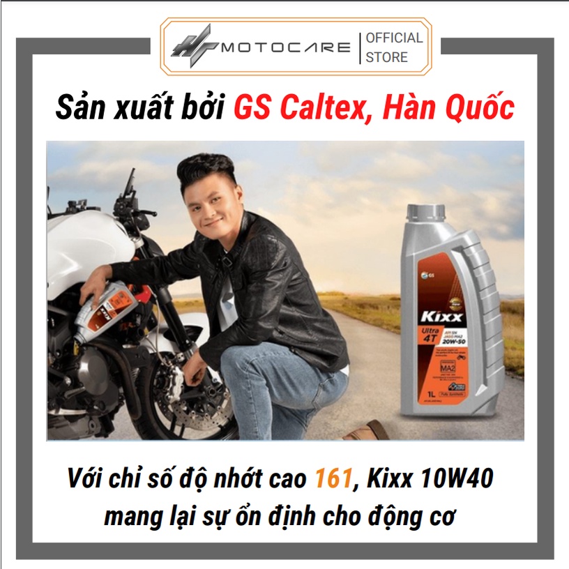 Nhớt xe máy FULL TỔNG HỢP Kixx Ultra 4T 10W40 chất lượng dành cho WAVE, DREAM, FUTURE, SIRIUS,... HTCARE