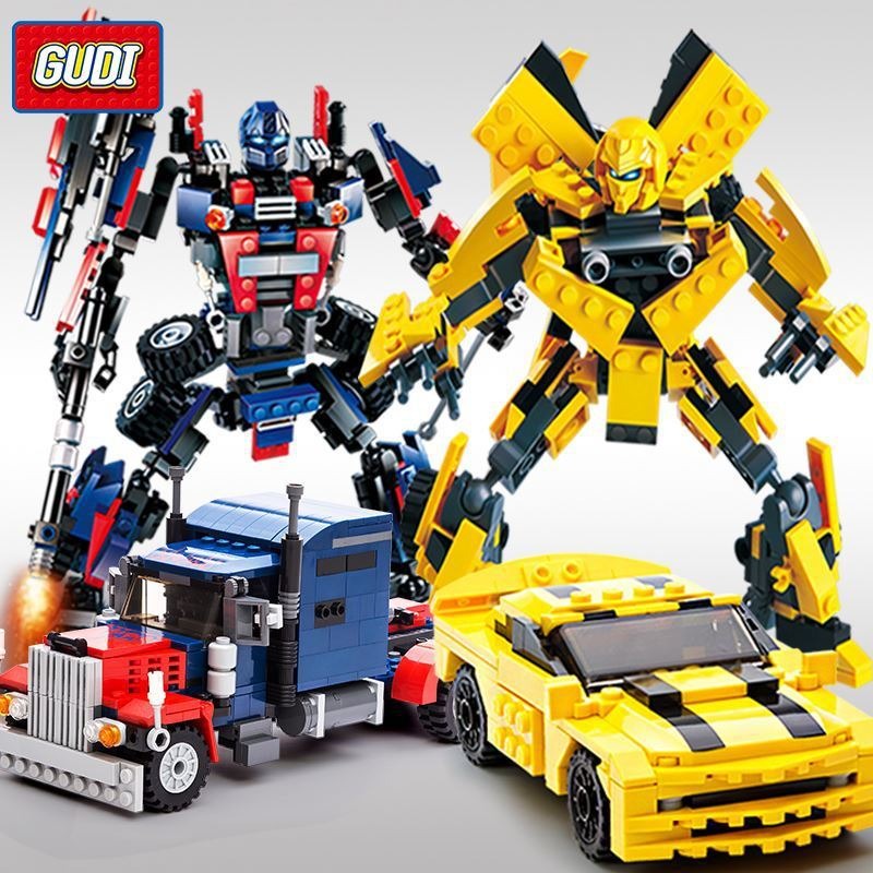 Đồ Chơi Lego Robot biến hình Transformers Optimus Prime và Bumblebee Ô Tô Xe Đua Transformers size lớn Cho Trẻ Trên 6 Tu