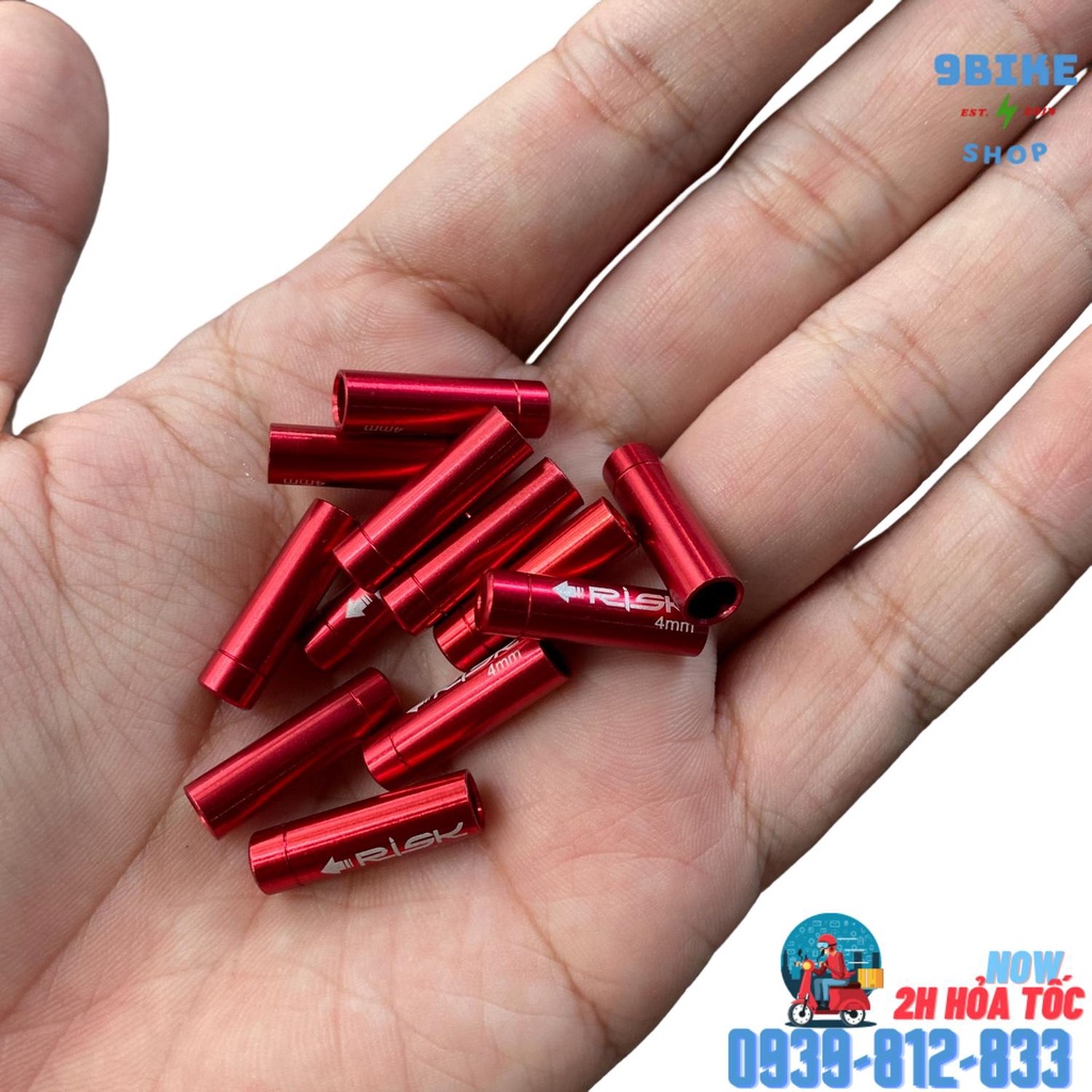 Đầu bịt dây đề xe đạp nhôm CNC Risk TOOPRE 4MM - Giá 1 cái
