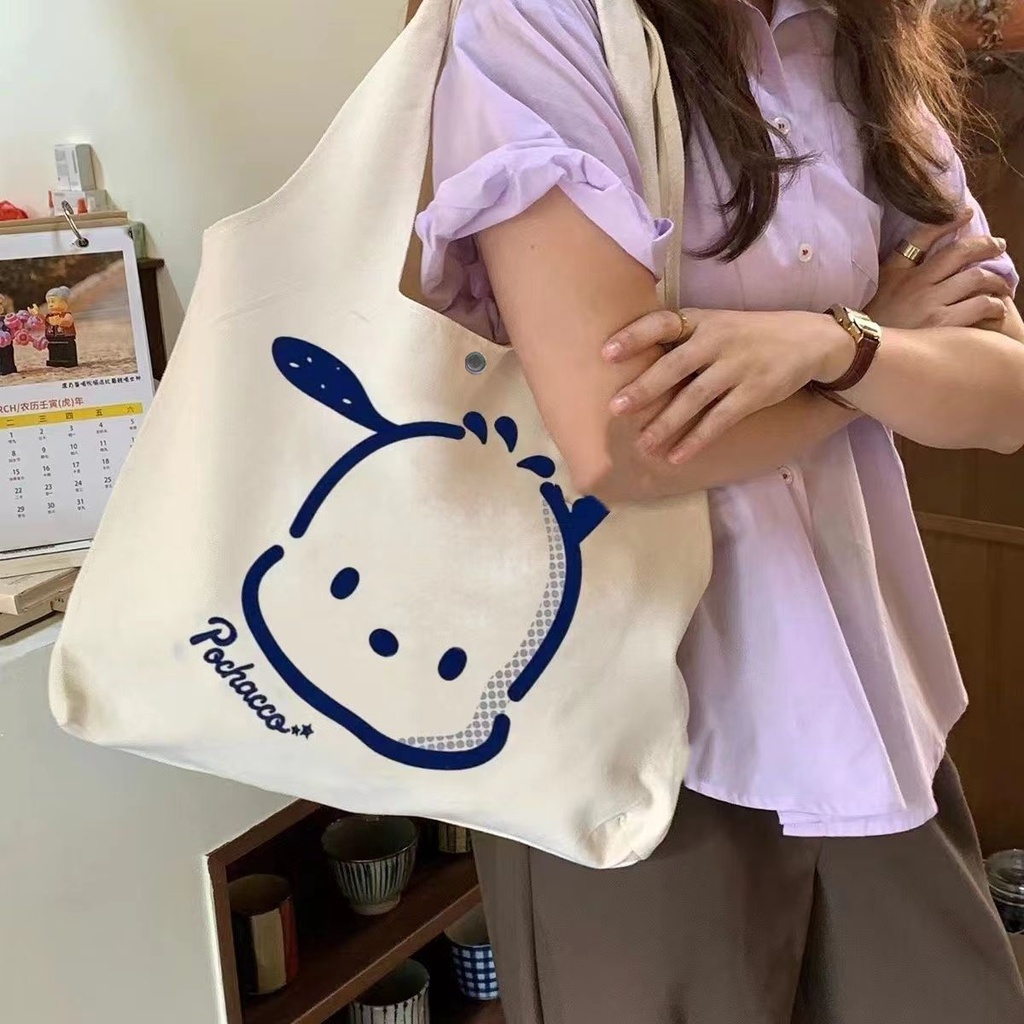 Túi Xách Canvas Cỡ Lớn Phong Cách Harajuku Dễ Thương Cho Nữtúi tote có khóa xách nữ ong chữ nhật  túi nữ vảitúi đi học túi nữcặp học sinh