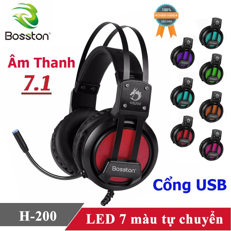 Tai nghe Gaming Bosston H-200 ♥️Freeship♥️ Giảm 30k khi nhập MAYT30 - Tai nghe chơi game giá rẻ Bosston H-200 game thủ