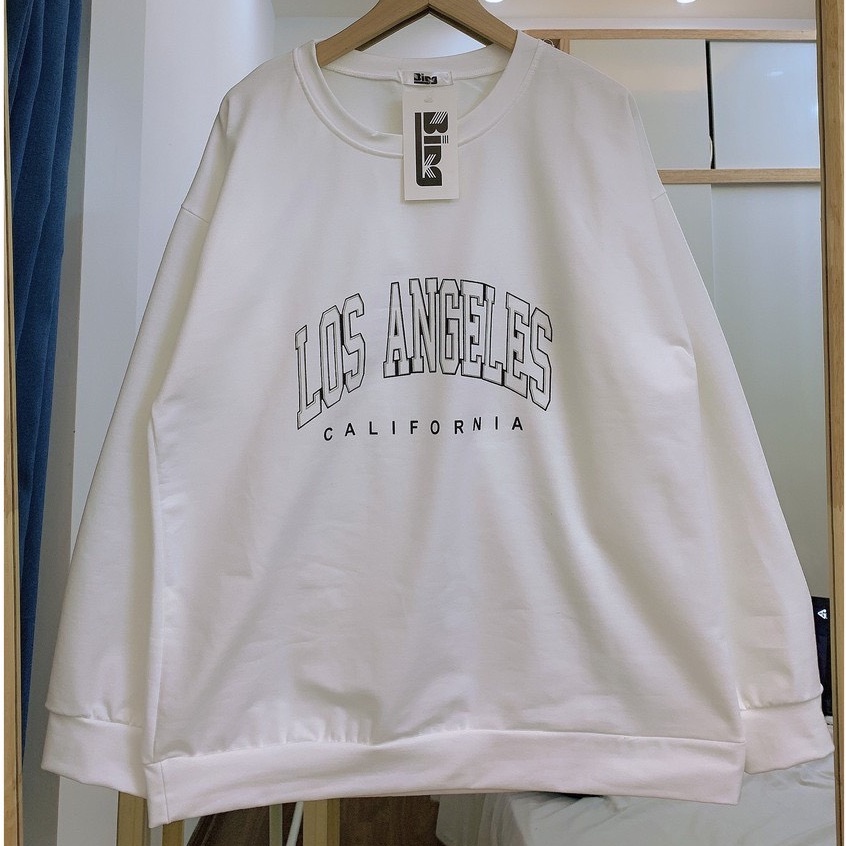 Áo sweater chất cotton da cá in chữ form rộng tay bo vanmiushop