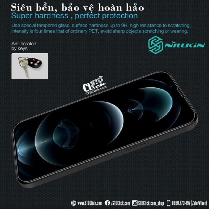 KÍNH CƯỜNG LỰC IPHONE 13 PRO MAX - 13 PRO - 13 NILLKIN AMAZING H CHÍNH HÃNG HÀNG CHUẨN