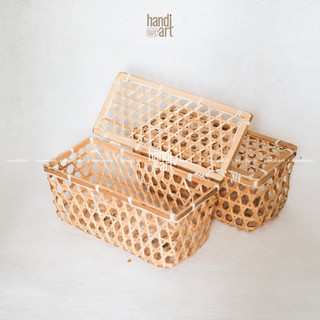 Hộp tre đan chữ nhật - Hộp quà tre đan thủ công - Woven bamboo box