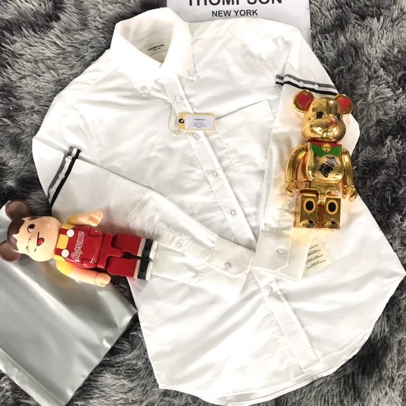 Áo sơ mi Thompson trắng viền 2 tay