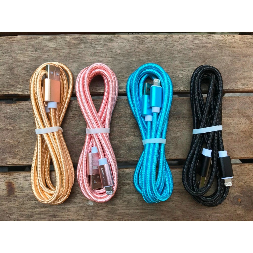 Cáp sạc dài 3m bọc dù siêu bền hỗ trợ iphone và samsung - Dây sạc dài 3m bọc dù siêu bền