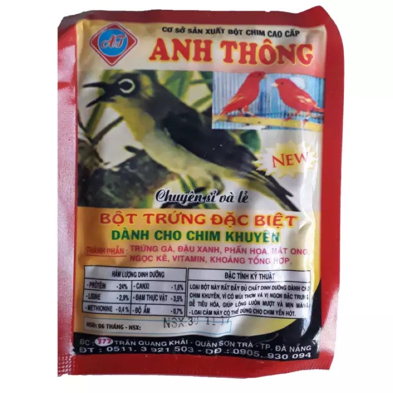 Combo 10 gói Thức Ăn Chim Vành Khuyên Anh Thông - Cám Chim Khoen