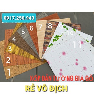 [RẺ VÔ ĐỊCH] 🌻 Xốp Dán Tường Giả Gỗ 3D Loại 1 - KHỔ LỚN 77 X 70CM - Chống Nóng, Chống Thấm, Cách Âm