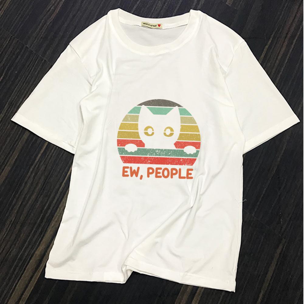 ÁO THUN AOMIVN ew people meowy cat lovers 1-01TS0_12TAY LỠ CÁ TÍNH PHÔNG IN PHONG CÁCH HÀN QUỐC AOMI DU LỊCH