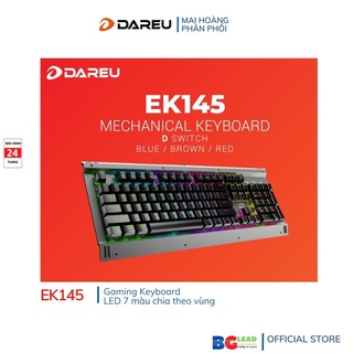 Bàn phím cơ Gaming DAREU EK145 104KEY (MULTI LED, Blue/ Brown/ Red D switch)