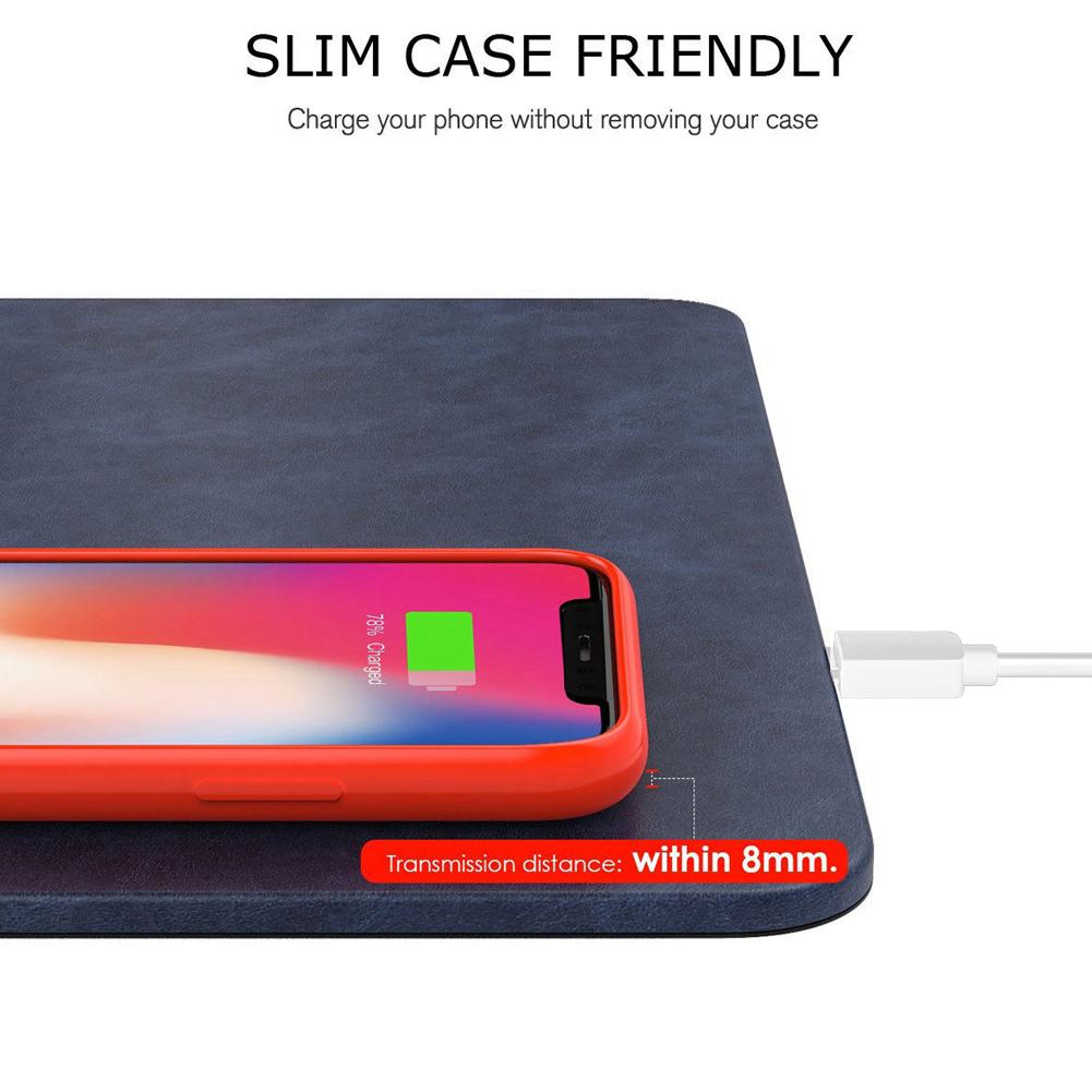 Bộ sạc nhanh không dây Tấm lót chuột QI Charging Mat cho iPhone X 8 Samsung S9 S8 S6