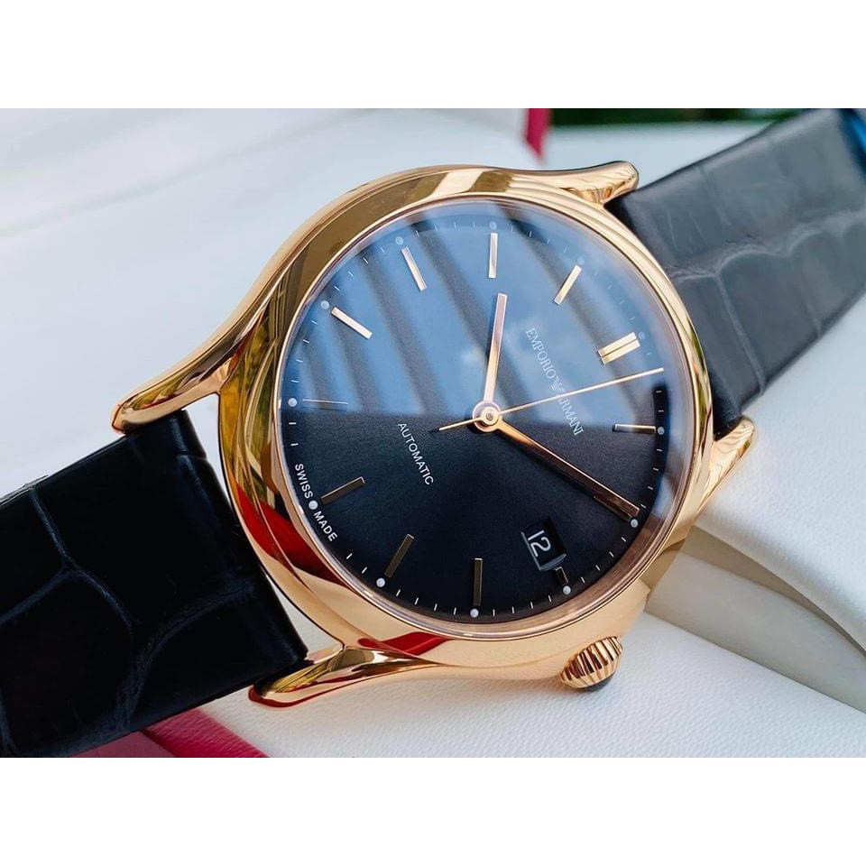 Đồng hồ nam chính hãng Emporio Armani ARS3104 - Máy cơ Thụy Sĩ - Kính Sapphire- Dây da