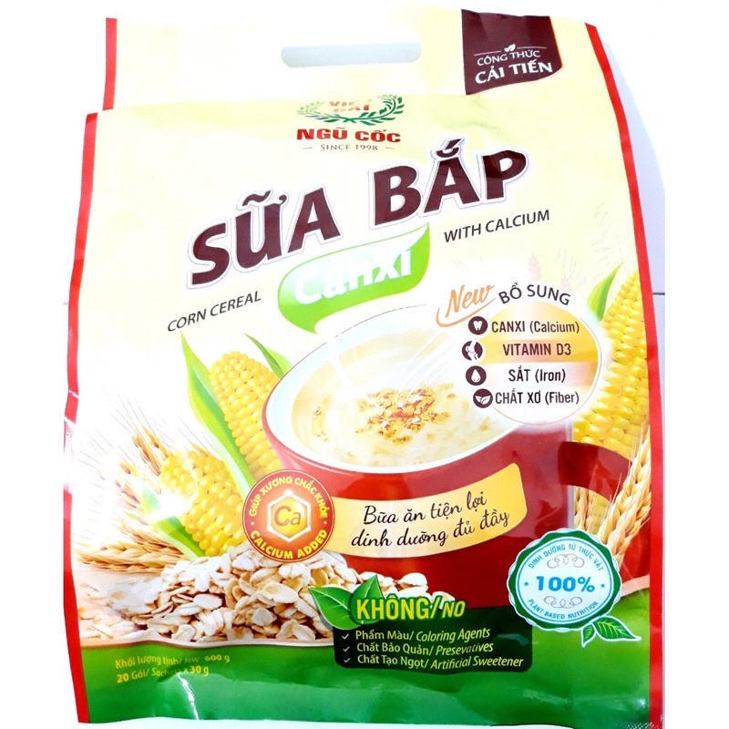 Bột Ngũ Cốc Sữa Bắp Canxi Việt Đài Gói 600g