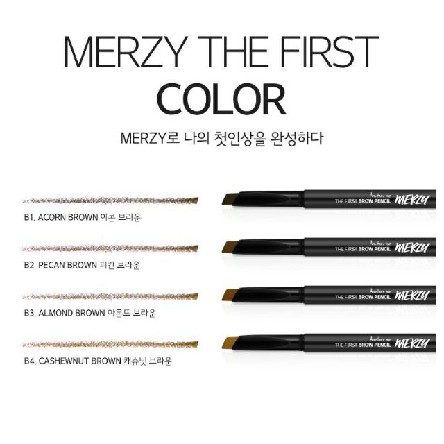 (Date 01-01-2023) Chì kẻ mày ngang Merzy The First Brow Pencil 0.3g