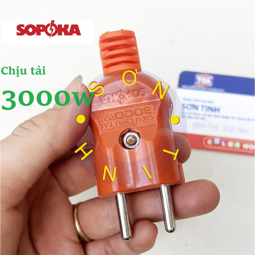 Phích Cắm Điện Chịu Tải Cao SOPOKA P3000W2+ Chống Vỡ Chịu Nhiệt