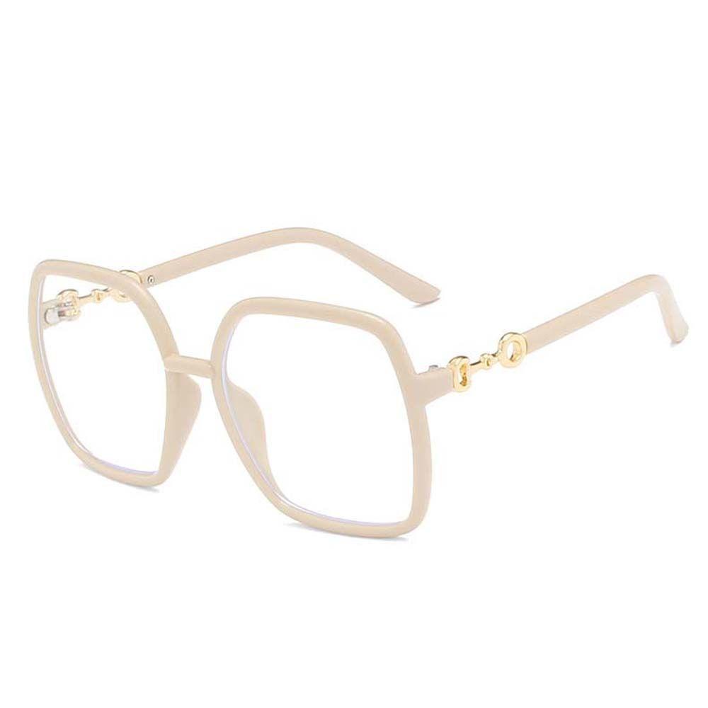 Mắt Kính Chống Bức Xạ Gọng Kim Loại Tròng Vuông Trong Suốt Thời Trang Hàn Quốc Cho Nữ