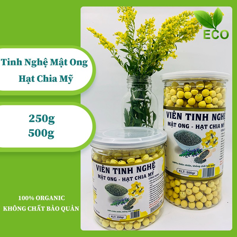 [Mới ra lò] Viên tinh nghệ Mật ong – Hạt Chia Mỹ 🍯 ĐẸP DA, MỜ VẾT THÂM 🍯 (250g, 500g)