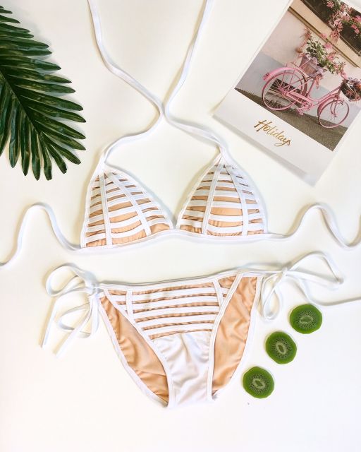 Bikini tam giác viền bậc thang sexy( nhiều màu)