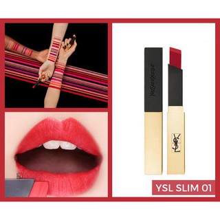 Son YSL Rouge Pur Couture The Slim Màu 01 - Rouge Extravagant – Đỏ Nhung
