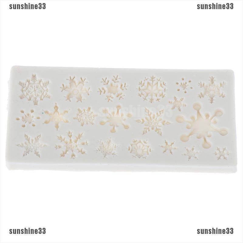 Khuôn Silicone Làm Bánh / Xà Phòng / Sô Cô La Hình Bông Tuyết DIY