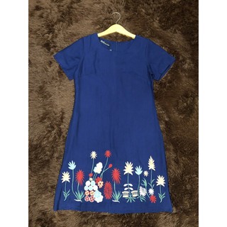Đầm tơ thêu chân hoa size m l xl xxl giá 210k