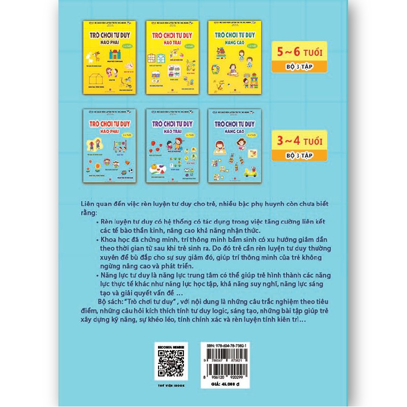 Sách thiếu nhi - TRÒ CHƠI TƯ DUY - NÃO PHẢI (3-4 tuổi) | BigBuy360 - bigbuy360.vn
