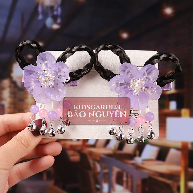 Kẹp tóc đẹp cho bé yêu mẫu có bím tóc giả cổ trang/cosplay - KIDSGARDEN BẢO NGUYÊN