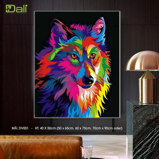 Tranh treo tường tự tô màu số hóa DALI Tranh Chú Husky DV001