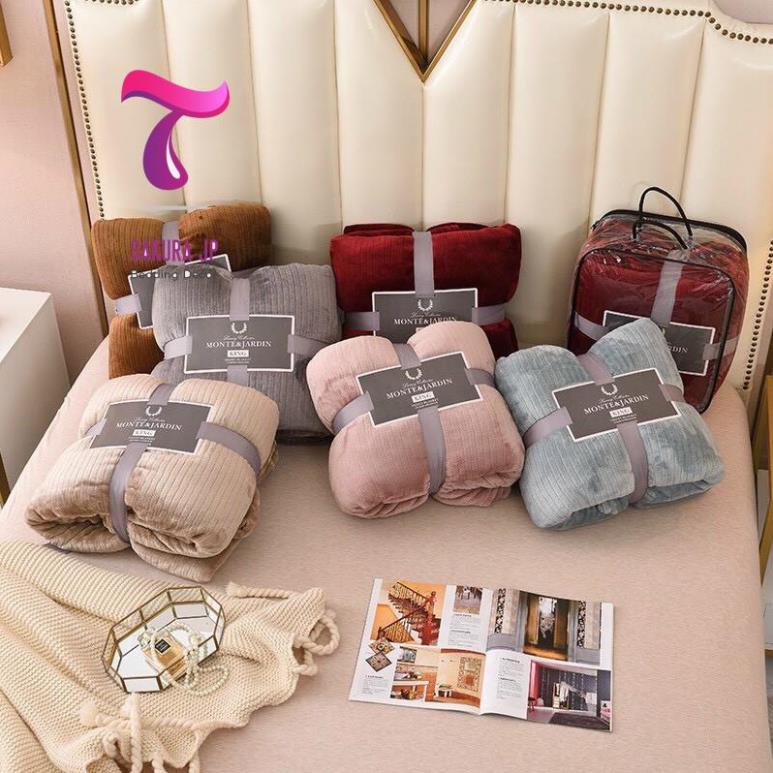 Chăn Lông Thỏ Monte&Jardin Siêu Ấm và Mềm Mượt Chăn Tuyết Nhung Lông Thỏ Nhập Khẩu Sakura JP