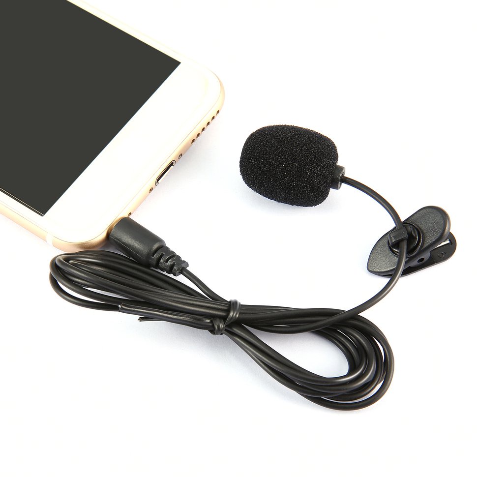 【SUN】Portable Size External 3.5mm Clip-on Lapel Lavalier Microphone For PC Laptop