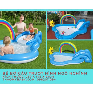 Bể bơi cầu trượt hình ngộ nghĩnh cho bé