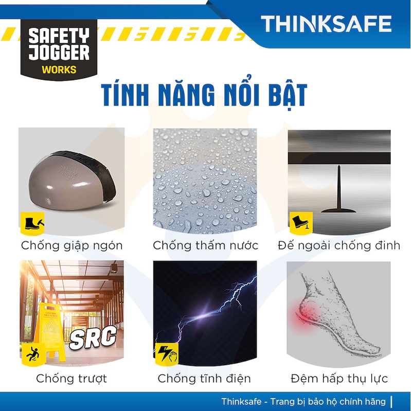 Ủng bảo hộ Safety Jogger Bestboot S3 da cao cấp, đế sắt mũi thép, chống nước chịu nhiệt, dùng trong kho lạnh, nhà xưởng