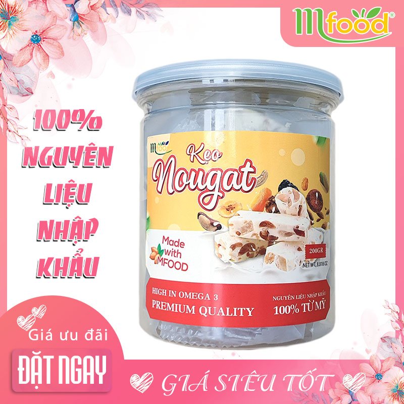 KẸO NOUGAT NHIỀU HẠT - KẸO HẠNH PHÚC - HŨ 200G
