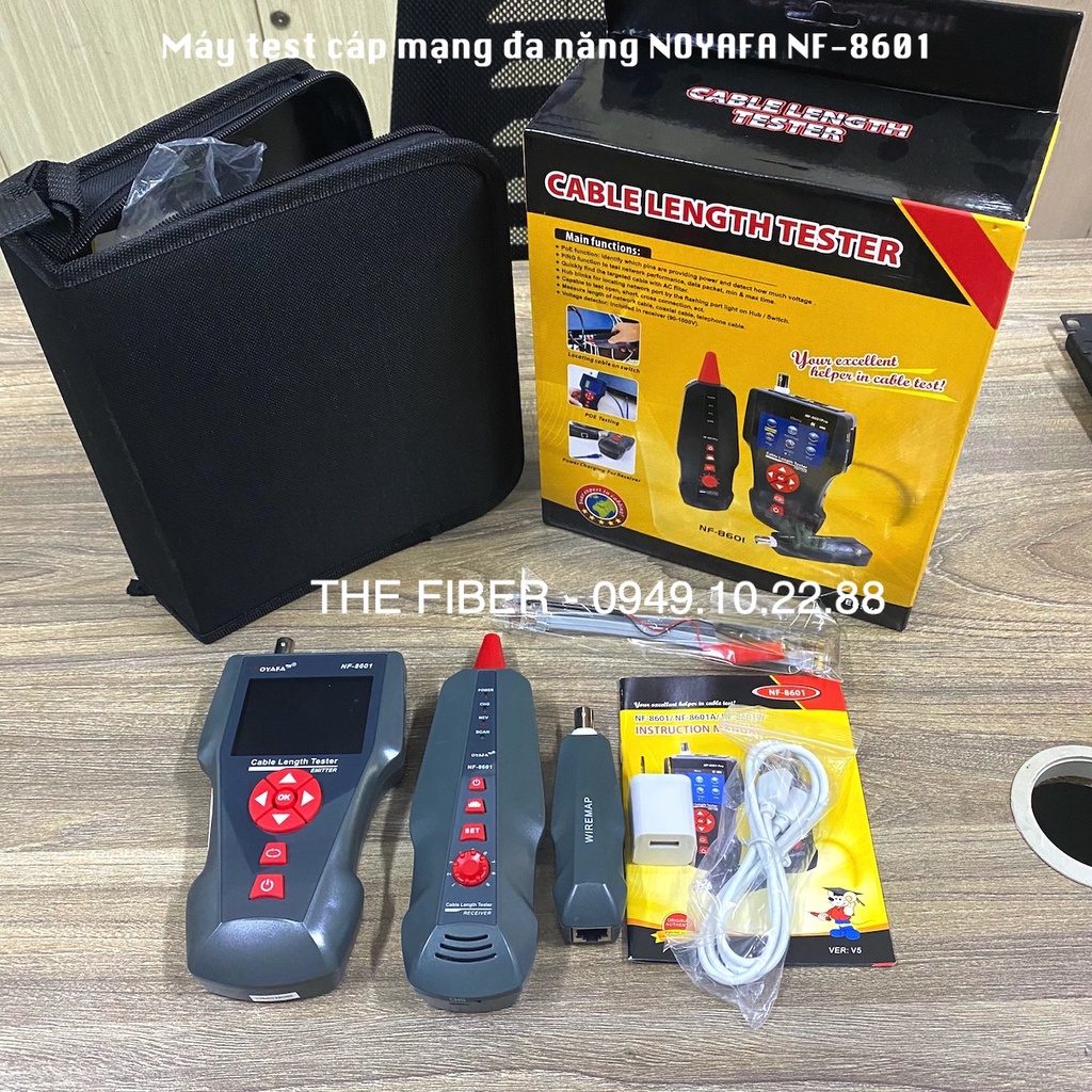 Máy test cáp mạng đa năng màn hình màu / Test POE/PING/Đo chiều dài/Scan NOYAFA NF-8601