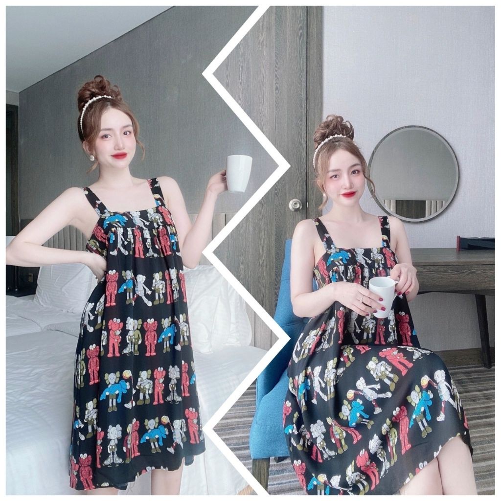 Váy ngủ sexy BIGSIZE ❣️FREE SHIP❣️ Đầm ngủ sexy lụa Mango Chất Siêu Mát Dáng Siêu Xinh &lt;75kg