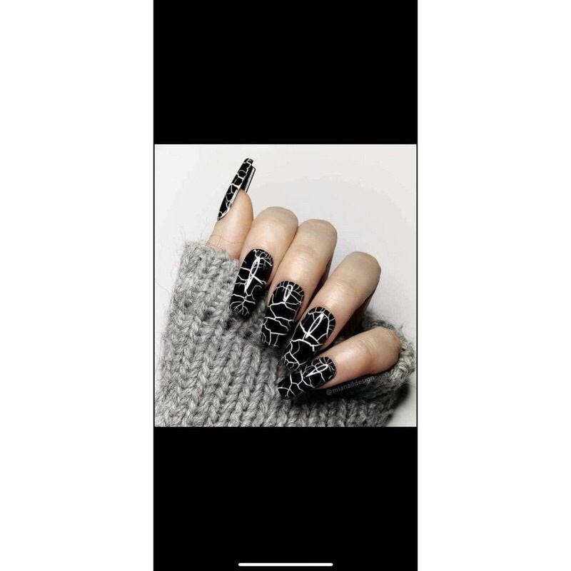 Sơn gel nứt 3 màu đen trắng đỏ