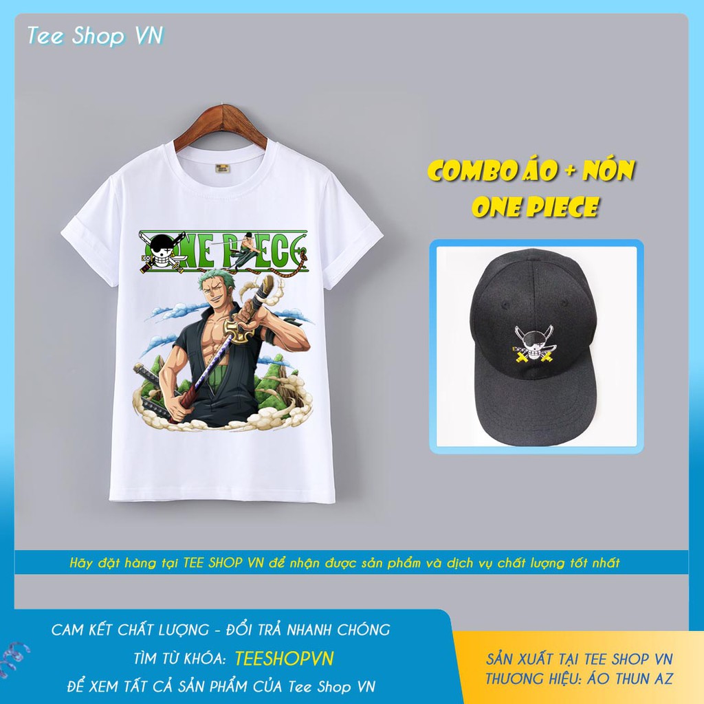 Combo Áo thun và Nón One Piece Roronoa Zoro Wano đẹp - Có size trẻ em C2555